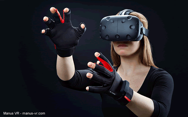 un esempio di guanto cibernetico percettore usato nella realtà virtuale